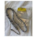 32 inch silver beaded necklace 37.0g