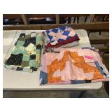 Hand and machine stitched blocks quilt top..  3