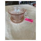Pink depression, cup and coaster