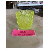 Toothpick holder Faroy Vaseline glass