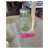 1930s anchor hocking Vaseline glass shaker jar