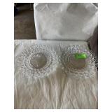 Glass salad plates anchor hocking about 9 inches