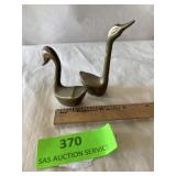 Vintage  solid brass swans