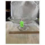 Vintage glass fruit or candy bowl with pedestal