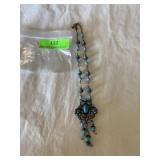 Costume Turquoise bead necklace 10 inch hanging