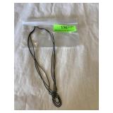 Black and green bead necklace 9 inch hanging