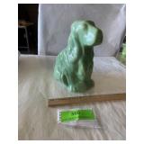 Vintage green cocker spaniel dog planter 6 1/2
