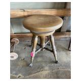 Antique piano stool  adjustable seat and claw