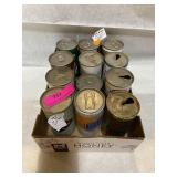 Collection of vintage empty beer cans