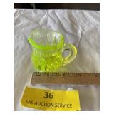 Small vintage creamer/pitcher Vaseline glass