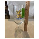 Lowenbrau stemmed beer glass