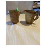 Frankoma sugar bowl and creamer