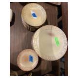 Frankoma Maya Aztec plates. Six dinner, nine