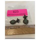 925 silver pierced earrings with a light blue