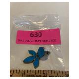 925 Turquois pierced earring Mexico, just one