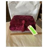 Vintage red velvet jewelry box 5 x 10 x 7 1/2
