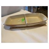 Frankoma plainsman Brown divided serving bowl 15