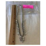 1950s clear rhinestone choker necklace with