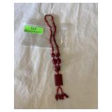 Red Coral looking necklace 12 inch long