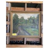 Wood framed canvas, oil, painting.  22 1/2 x 26