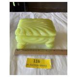 Boyd Vaseline glass, small trinket dresser box 2