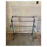 Black metal quilt stand three bars, 36 x 31