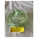 Small juicer/reamer vintage Vaseline glass about