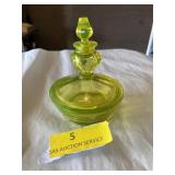 Fostoria 1920s perfume bottle and powder box with
