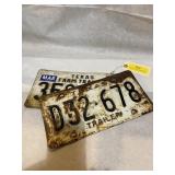 Texas trailer plate 67 and 94