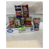 Assorted collection of vintage empty beer cans