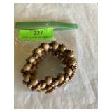 Vintage wood beaded stretch bracelet