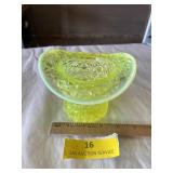 1940s Vaseline glass opalescent top hat, Daisy