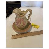 Hand-painted mini pitcher and wash bowl