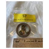Initial vintage  brass clip