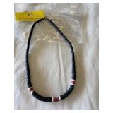 Vintage choker, black and coral beads