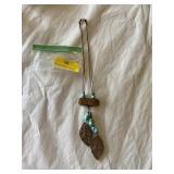 Turquoise  and wood necklace 14 inches long