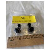 Pierced earrings, Onyx 925 silver
