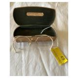 Vintage glasses with case 12 karat gold nose, and