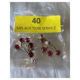 Vintage costume brooches with pink stones