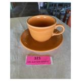 Vintage fiesta orange cup and saucer