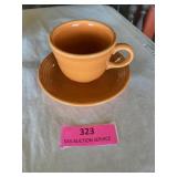 Vintage fiesta orange cup and saucer