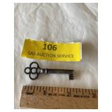 Antique skeleton, key metal lock barrel