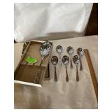 Vintage dessert spoon set in box