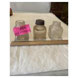 Vintage Square glass inkwell bottles c 314