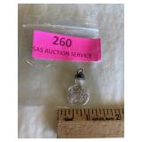 Vintage glass shaker pendant/charm filled with