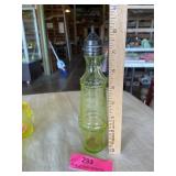 1930s Cruet with screw on lid.. Vaseline glass