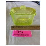 Vaseline glass jam jar with lid vintage  very