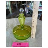 1920s perfume bottle and powder box Fostoria
