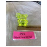 Patrick bear with Balloons. Boyd Vaseline glass
