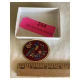 Vintage oval cloisonnï¿½ scarf clip